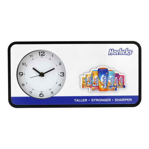 [60823] Horlicks Table Clock - Size :  6"X12" Dial Size : 11.5"X5.5"