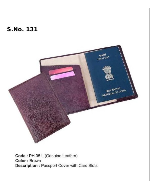 [63944] Passport Cover with card slots - Genuine Leather