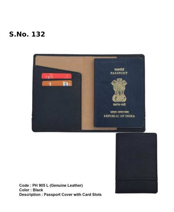[63945] Passport Cover with card slots - Genuine Leather