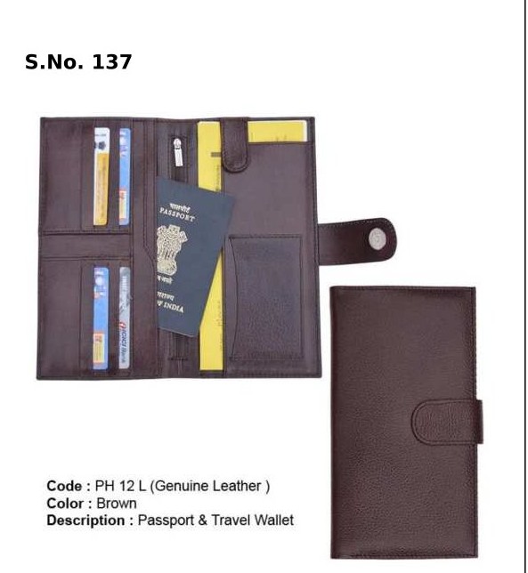 [63950] Passport & Travel Wallet - Genuine Leather