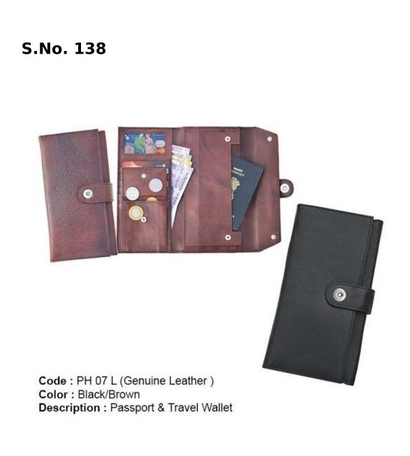 [63951] Passport & Travel Wallet - Genuine Leather