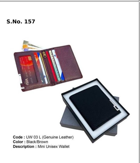 [63970] Mini Unisex Wallet - Genuine Leather