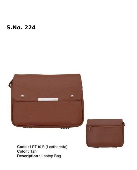 [64037] Laptop Bag - Leatherette tan