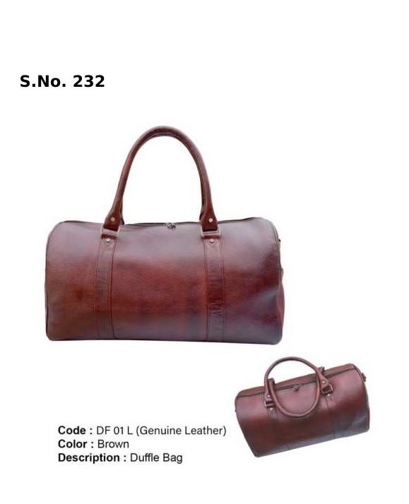 [64045] Duffle Bag - Genuine Leather brown