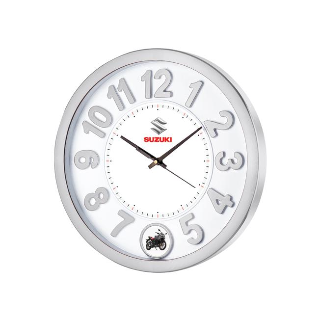 [60862] Silver Finish Pendulum Wall Clock 