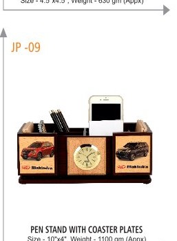 [64057] PEN STAND WITH COASTER PLATES Size - 10"x4", Weight - 1100 gm (Appx)