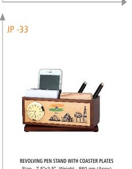 [64081] REVOLVING PEN STAND WITH COASTER PLATES Size - 7.5"x3.5", Weight - 860 gm (Appx)