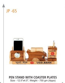 [64113] PEN STAND WITH COASTER PLATES Size - 12.5"x9.5", Weight - 750 gm (Appx)