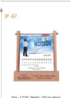 [64115] CALENDAR WITH PEN STAND Size - 7.5"x8", Weight - 320 gm (Appx)