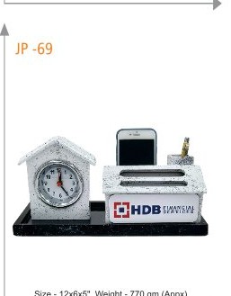 [64117] PEN STAND WITH CLOCK Size - 12x6x5", Weight - 770 gm (Appx)