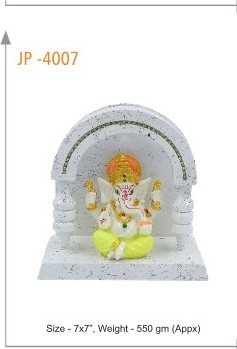 [64235] White Arch Ganesha Idol
