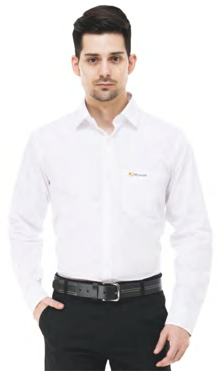 [64435] poly Cotton White Business Shirt