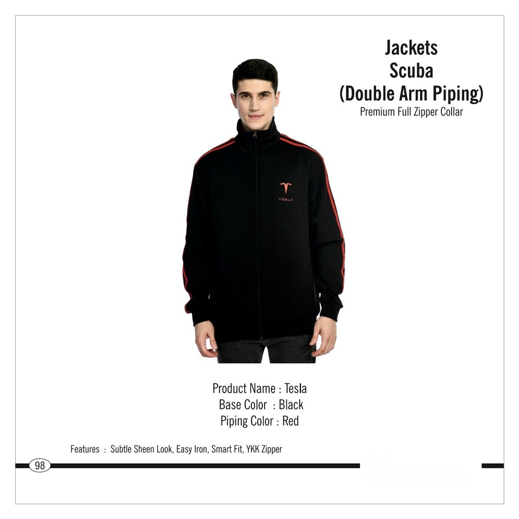 [64531] JACKET (Premium Full Zipper Collar) Double Arm Piping