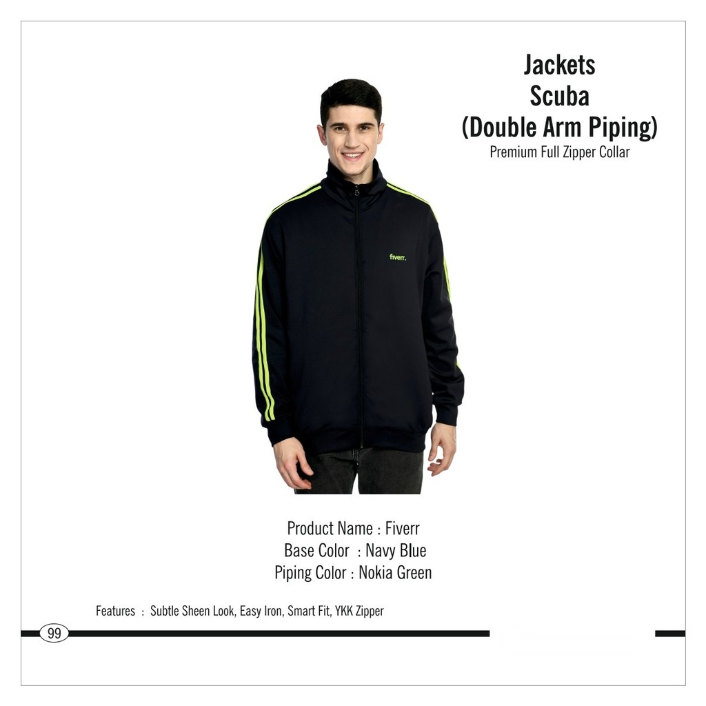 [64532] JACKET (Premium Full Zipper Collar) Double Arm Piping