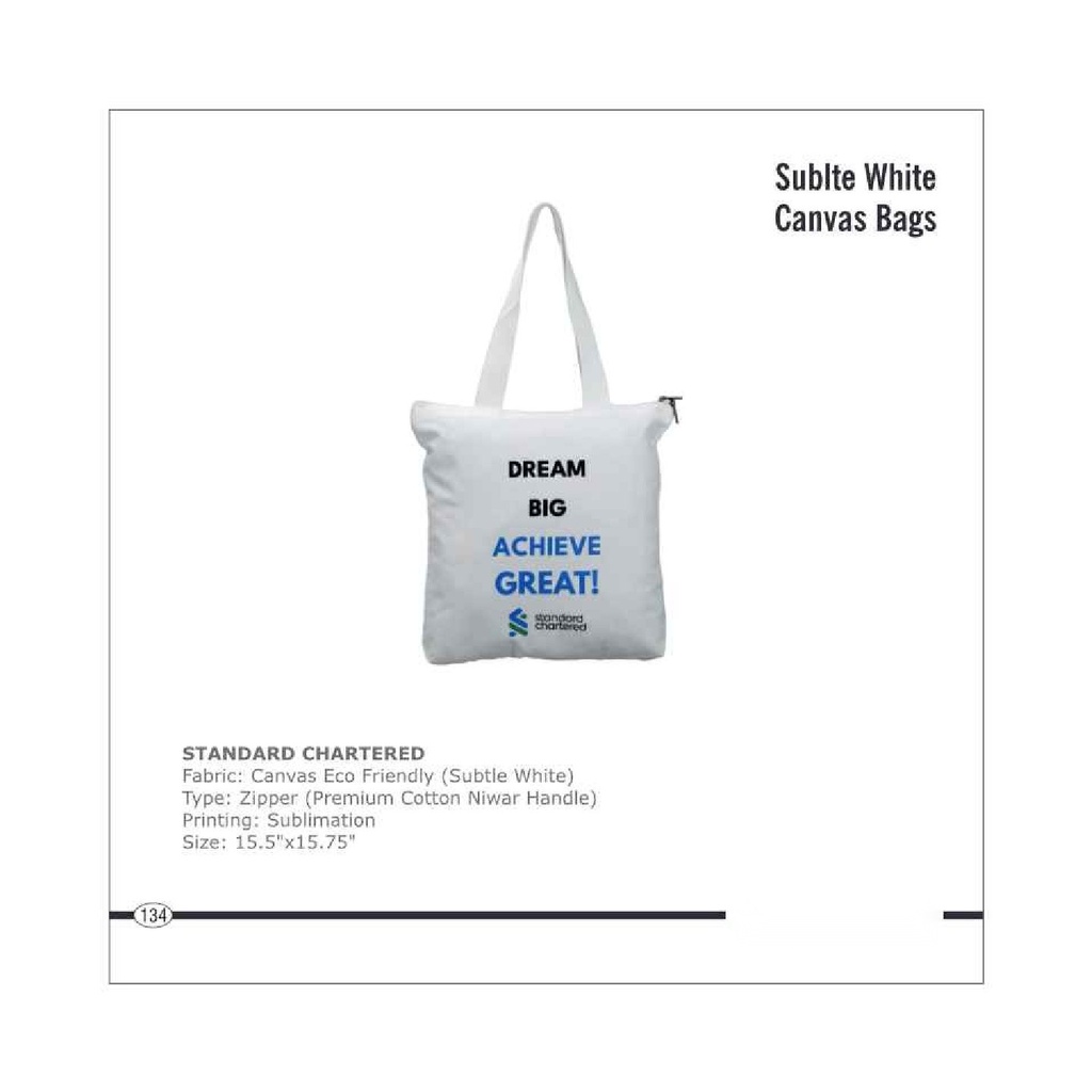 [64571] CANVAS ECO FRIENDLY ZIPPER BAG