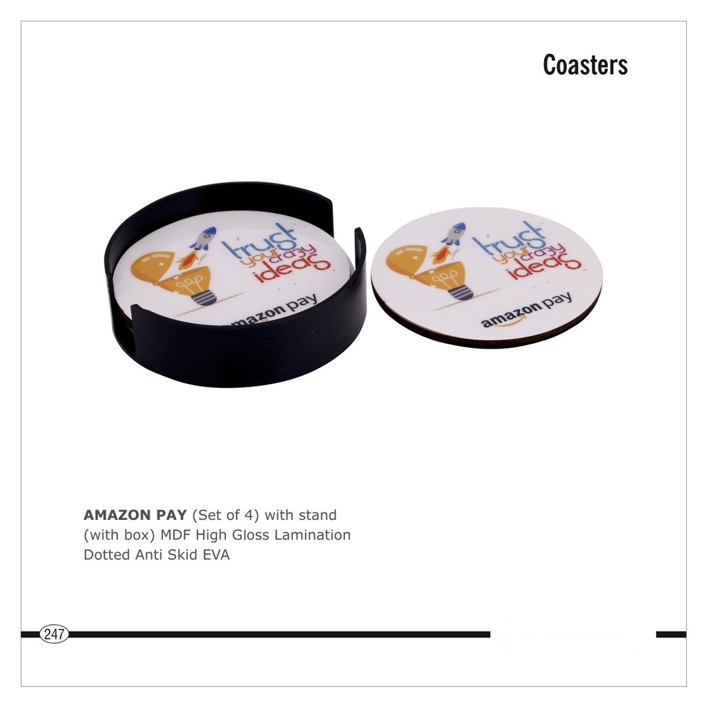 [64680] Coaster (Set of 4) with stand