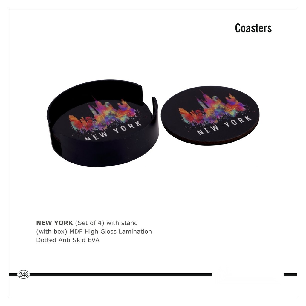 [64681] 4pc set of coaster with stand