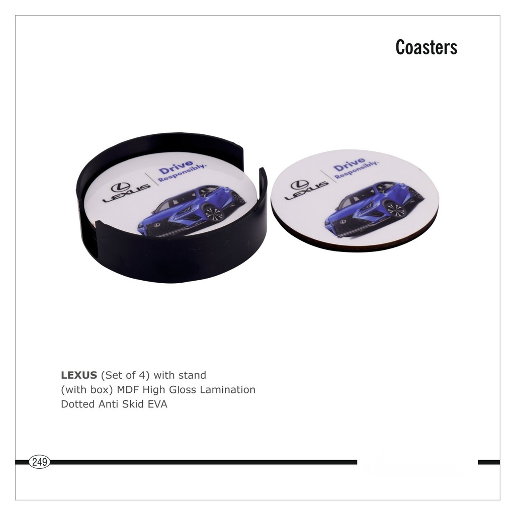 [64682] 4Pc Set of Coaster with stand