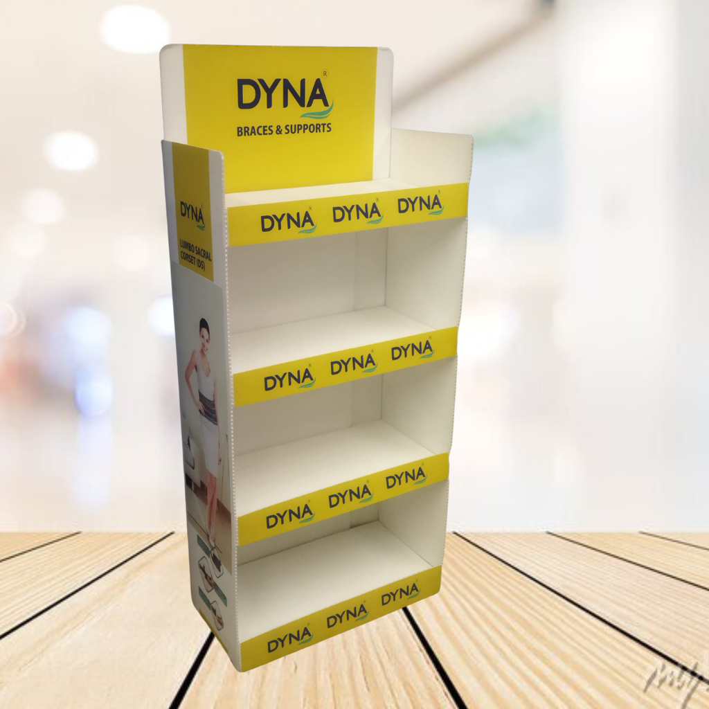 [55539] Dyna 2 Side Multicolor  Printed, Foldable Pop Up Display Cum Dispenser Shelf - Ideal For Mass Pos Promotion In Retail, Wholesale, Exhibitions, Supermarkets, Chain Stores, Product Launch And Promotions. (H-54.5", W-24", D-12", 5 Mm) Heavyduty Polypropylene Bubble Guard   1000 Gsm.