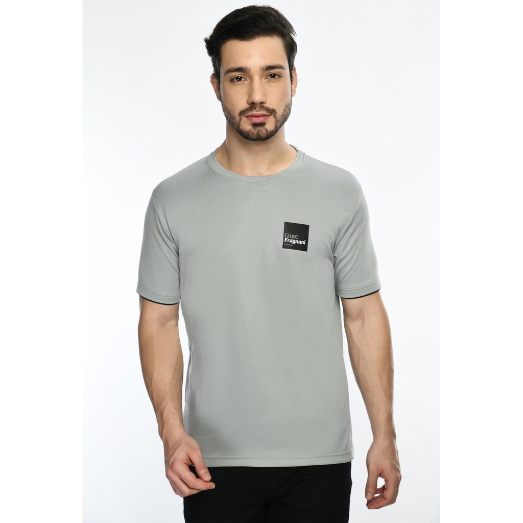 [61012] T-Shirt - Round Neck; Contrast Sleeve Piping; Fabric : Dot Knit Mesh; Sweat Absorbent ; Contrast Band