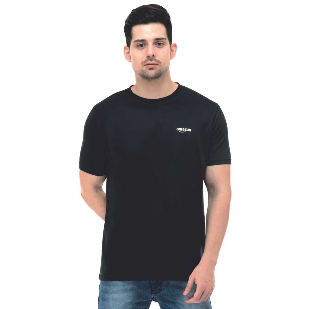 [61015] T-Shirt Round Neck; Contrast Band; Fabric : Dot Knit Mesh; Sweat Absorbent
