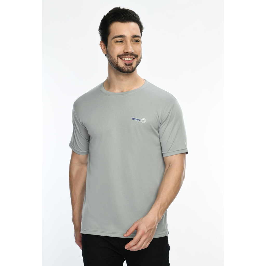 [61023] T-Shirt - Round Neck; Contrast Band; Fabric : Dot Knit Mesh; Sweat Absorbent
