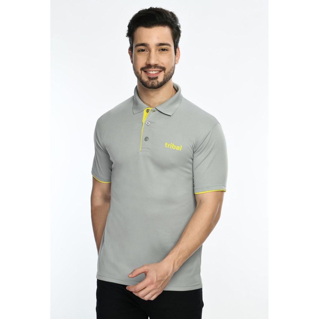 [61033] T-Shirt - Eco Polo; Contrast Bone And Sleeve Piping; Fabric : Dot Knit Mesh; Sweat Absorbent