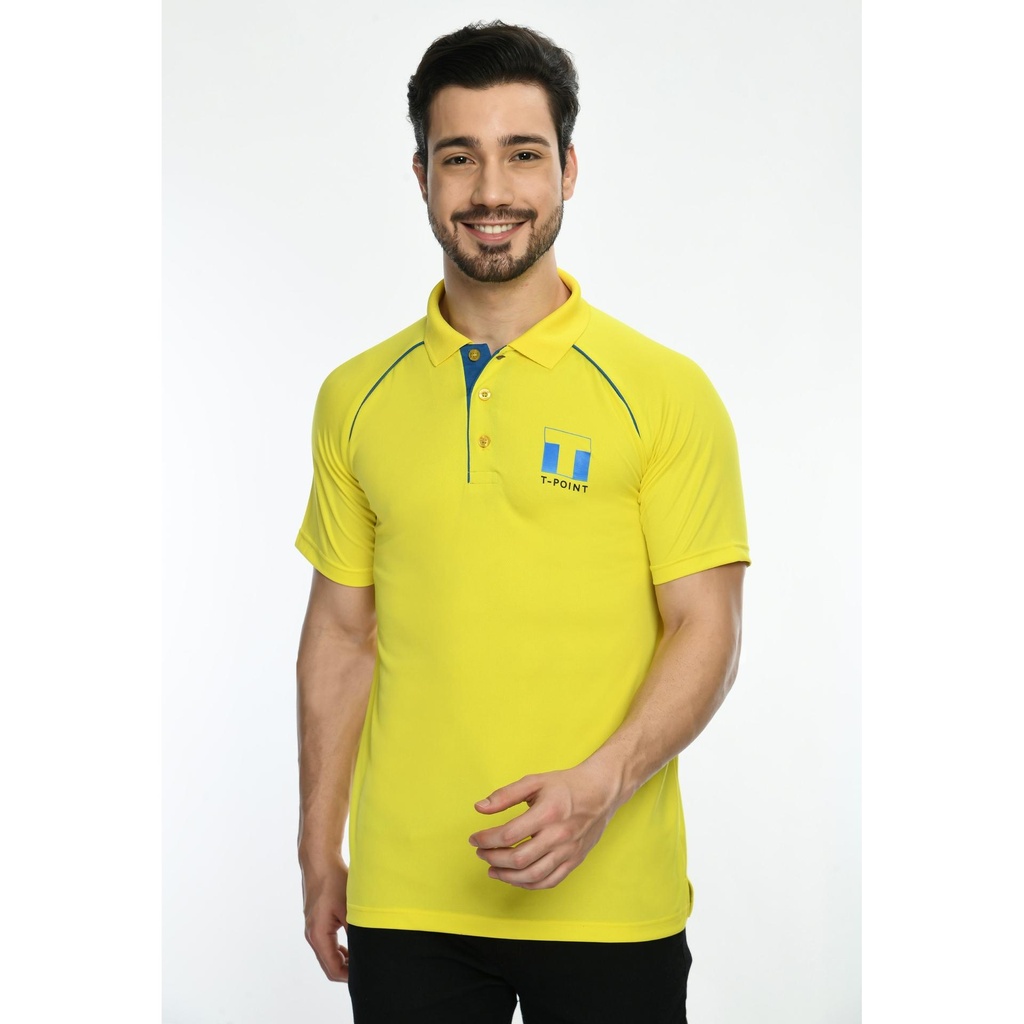 [61041] T-Shirt - Eco Polo; Contrast Bone And Chest Panel Folder; Contrast Band ; Fabric : Dot Knit Mesh; Sweat Absorbent