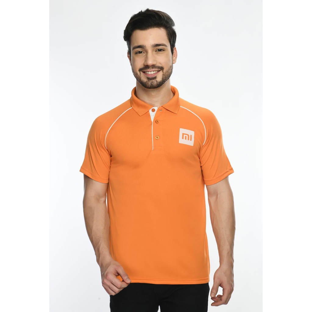 [61043] T-Shirt - Eco Polo; Contrast Bone And Chest Panel Folder; Contrast Band ; Fabric : Dot Knit Mesh; Sweat Absorbent