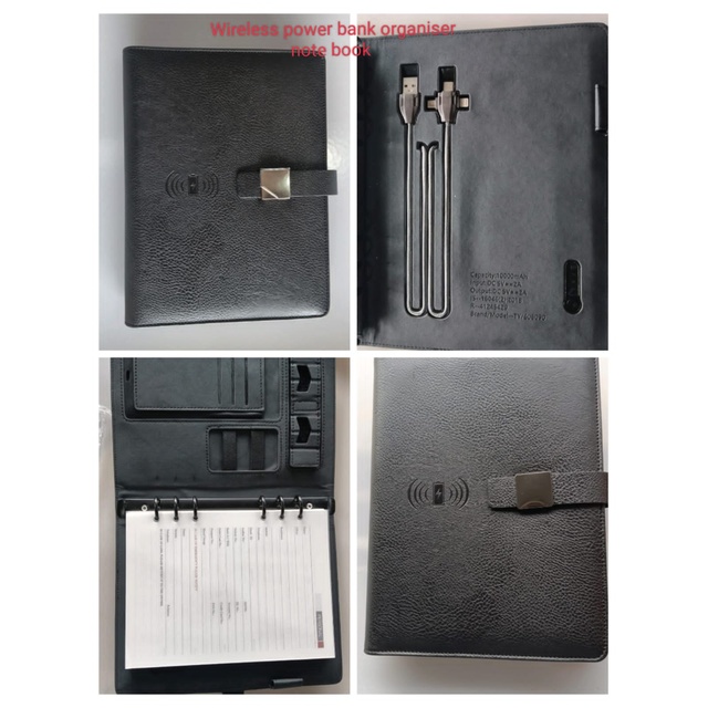 [65557] WIRELESS POWER BANK ORGANISER NOTE BOOK WITH BOX PACKING