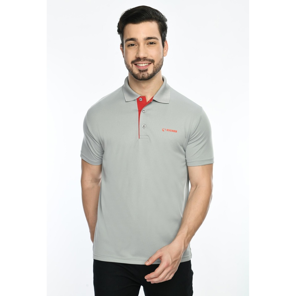 T-Shirt - Polo Eco; Contrast Bone ; Fabric : Dot Knit Mesh; Sweat Absorbent