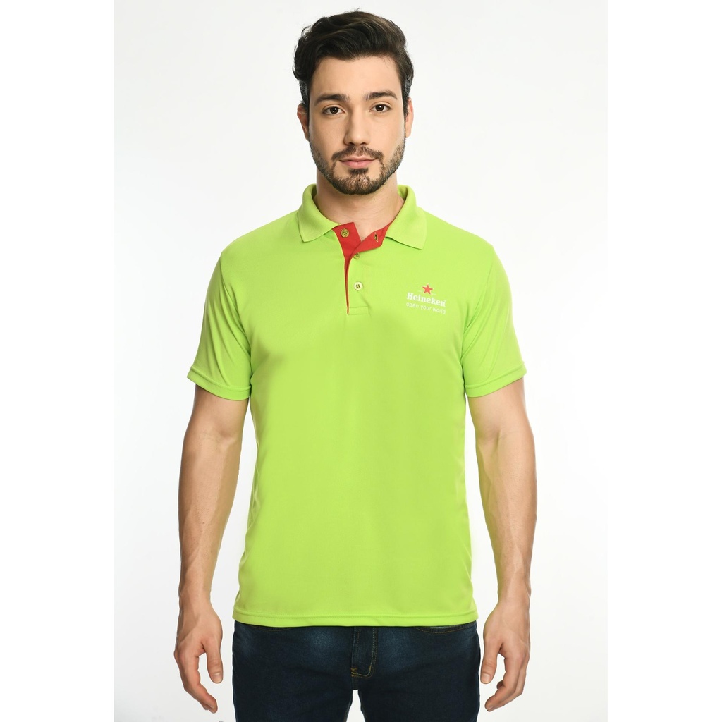 [61096] T-Shirt -Polo Eco; Contrast Bone ; Fabric : Dot Knit Mesh; Sweat Absorbent