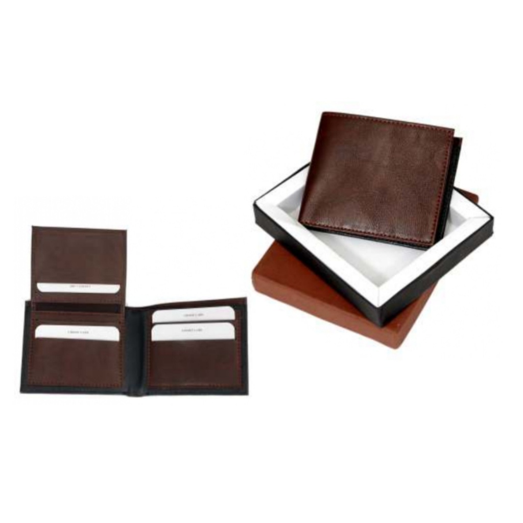 [61182] Brown And Black Leatherette Wallet