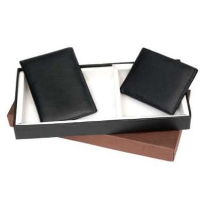 [61189] 2 In 1 Black Leathereue Gents Wallet , Passportholder, Box,