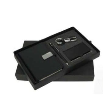 [61194] 4 In 1 Leathereue Set Diary,Cardholder,Pen,Key Chain,Box
