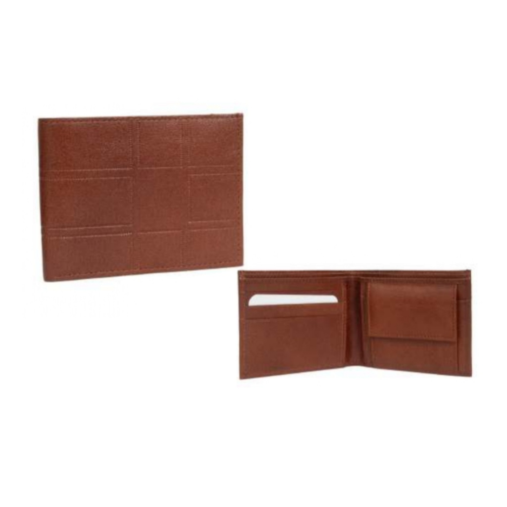 [61201] Brown Goat Leather Designed Wallet 