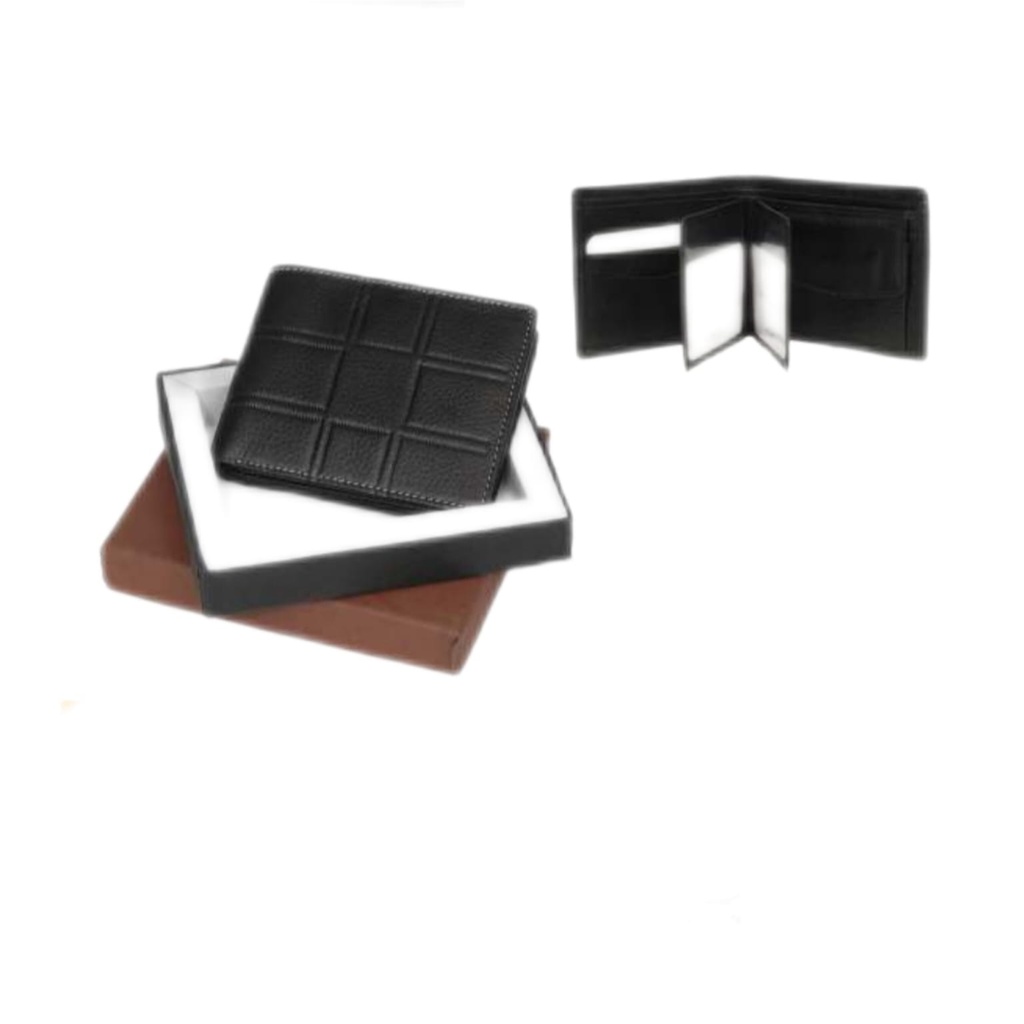 [61203] Black Ndm Leather Designe D Wallet