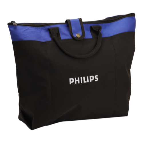 [61238] Bag - Fabric:Nylon 1000Denon Type: Foldable Carry Bag Zipper : Single Primary Zipper Color : Black With Blue Contrast Moq-200P
