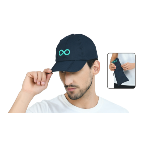 [61244] Cap With Pouch - (Foldable Cap) Imported Peak Fabric: Micro Polyster (6 Panel) 