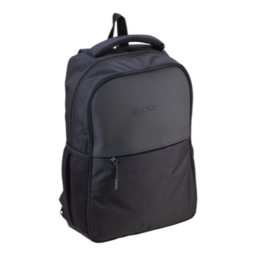 [61246] Bag - Fabric:Nylon 1000Denon + Textured Pu Type: Bagpack(With Laptop Sleeve) Zipper : Single Primary Zipper(With Front Pocket) Color : Black