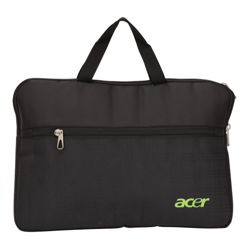 [61257] Bag - Fabric:Cross Dot Premium Sheen Fabric+Self Check Fabric Type: 15.5" Laptop Sleeve (With Handle) Color : Black