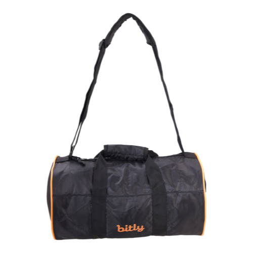 [61267] Bag - Fabric:Nylon 1000Denon Type: Duffel Bag Color : Black With Orange Contrast