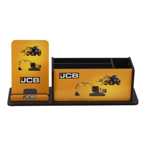 [61271] Mdf Desk Stand + Mobile Holder, Size : 9.25 X 4 Inches