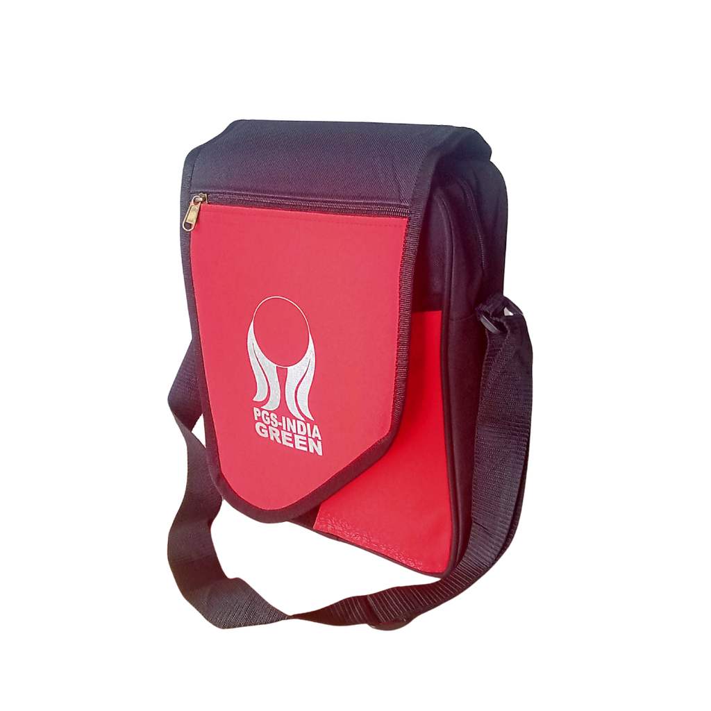 [54118] Sling Bag Unisex Red And Black Crossbody Bag - Versatile And Stylish (35 X 25 X 9 Cm)