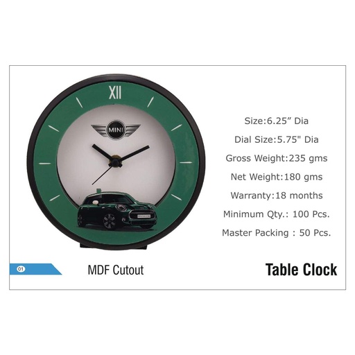 [56022] Table Clock- MDF Cutout - Size : 6.25" Dia, Dial Size : 5.75" Dia (Moq : 100 Pcs)