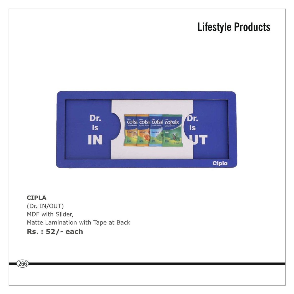 [56077] Cipla  |  Dr.In/Out - Mdf With Slider Matte Lamination With Tape At Back