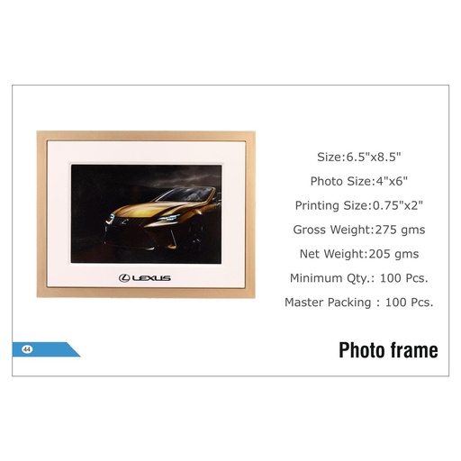 [56027] Lexus  |  Photo Frame - Size : 6.5" X 8.5", Photo Size : 4" X 6", Printing Size : 0.75" X 2" (Moq : 100 Pcs)