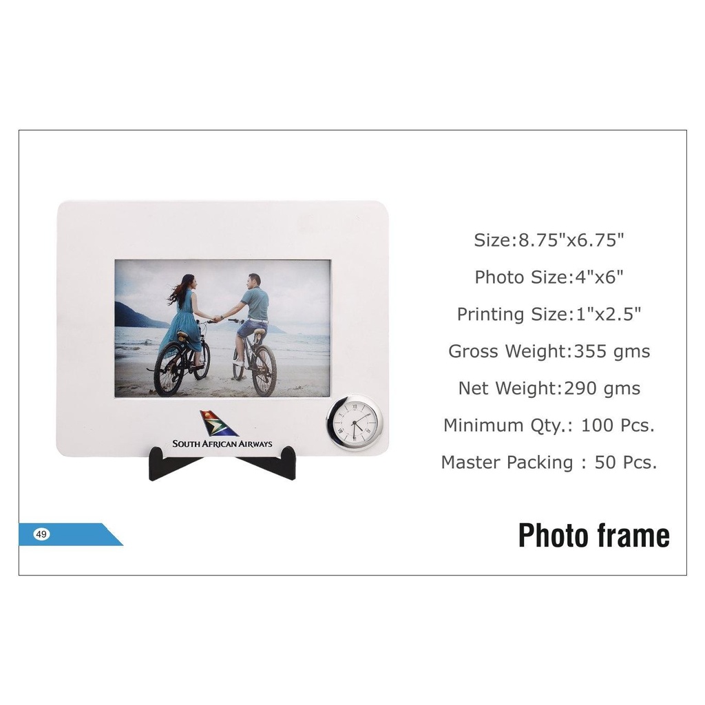 [56028] South African Airways  |  Photo Frame - Size : 8.75" X 6.75", Photo Size : 4" X 6", Printing Size : 1" X 2.5" (Moq : 100 Pcs)