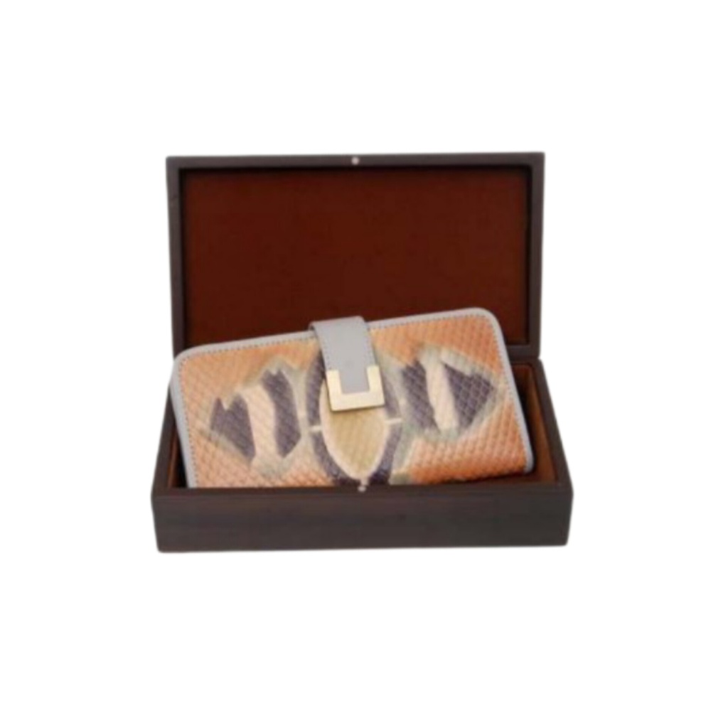 [61379] GENUINE LEATHER LADIES
SERPENT WALLET WOODEN BOX
