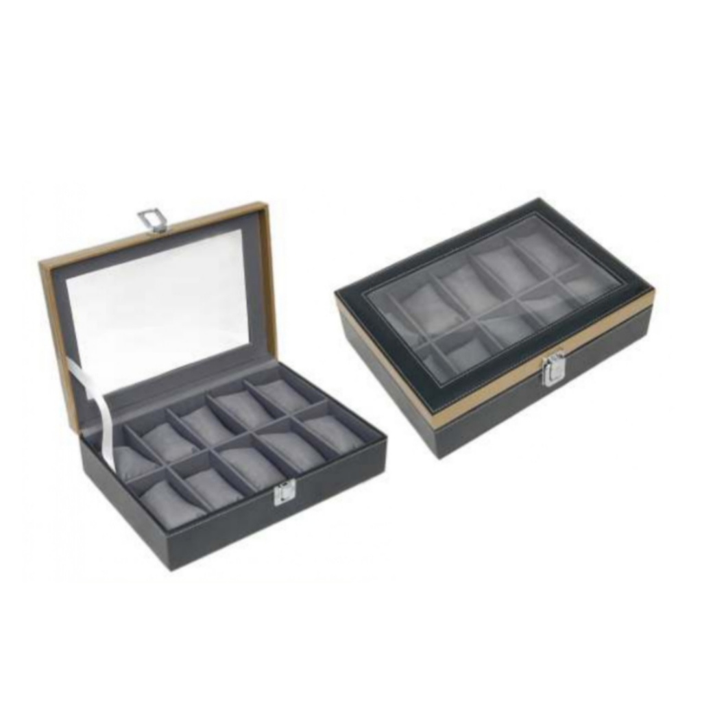 [61396] Black and golden watch box for 10 watches
